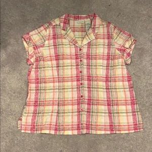 🦄3/$30 Embroidered plaid top